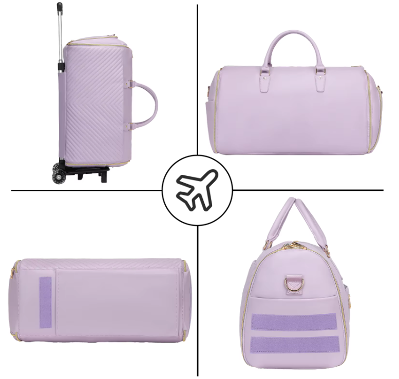 3-in-1 rolling garment duffel bag in durable PVC - designed for travel