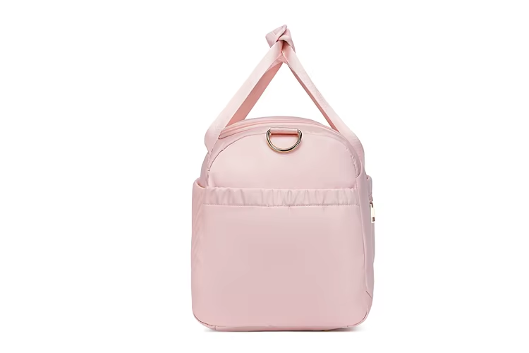 Pink Compact fitness and travel duffel bag with wet pocket and shoe compartment – perfect for gym and weekend trips